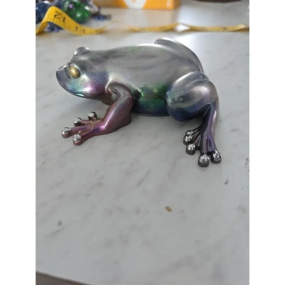 Resin Frog Home Decor Figure Handmade 716 Silver